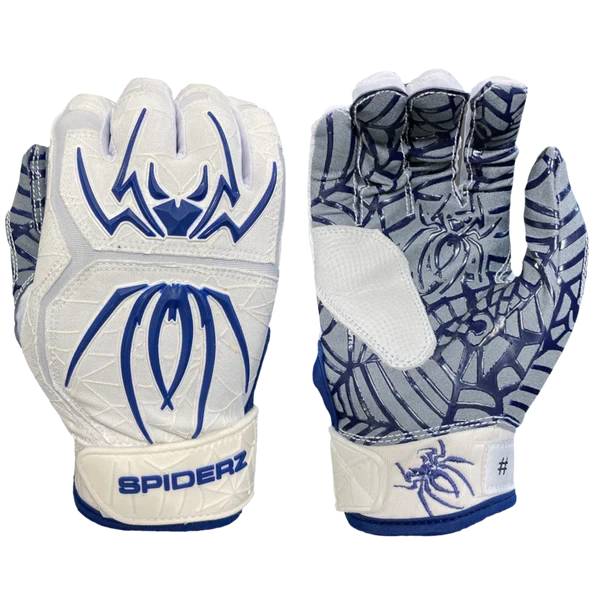 2022 Spiderz HYBRID Batting Gloves: White/Navy 1 2022 Spiderz HYBRID Batting Gloves: White/Navy