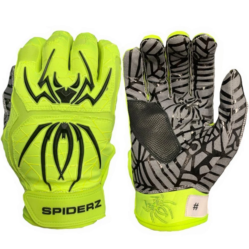 2022 Spiderz Hybrid Batting Gloves: Neon Yellow/Black 1 2022 Spiderz Hybrid Batting Gloves: Neon Yellow/Black