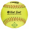 Worth 12" ASA Hot Dot Slowpitch Softballs (Dozen): AHD12SY -Head Banger Sports Store AHD12SY