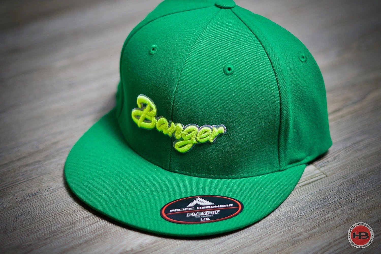 HB Sports Exclusive ES811 Fitted Hat: BANGER Kelly Green 1 HB Sports Exclusive ES811 Fitted Hat: BANGER Kelly Green