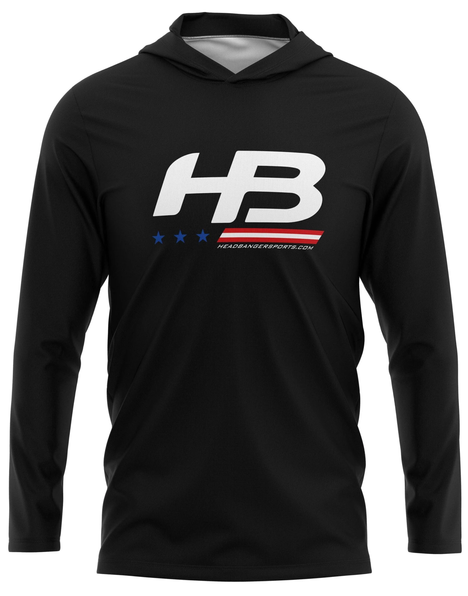 Headbanger Sports Exclusive Ultra Lightweight Long Sleeve Hoodies: Stars & Bars 2 Headbanger Sports Exclusive Ultra Lightweight Long Sleeve Hoodies: Stars & Bars - Image 2