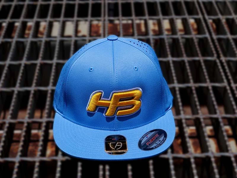 Headbanger Sports I8503 Cap America Flexfit Perforated Performance Hat: Powder Blue & Yellow 2 Headbanger Sports I8503 Cap America Flexfit Perforated Performance Hat: Powder Blue & Yellow - Image 2