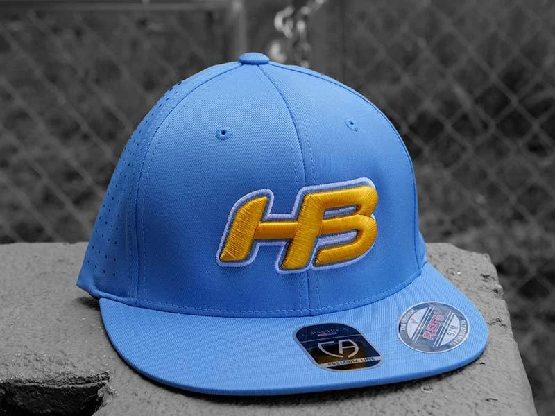 Headbanger Sports I8503 Cap America Flexfit Perforated Performance Hat: Powder Blue & Yellow 1 Headbanger Sports I8503 Cap America Flexfit Perforated Performance Hat: Powder Blue & Yellow