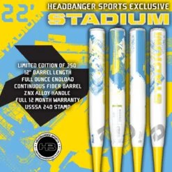 2022 DeMarini Stadium 12" USSSA Slowpitch Softball Bat: WTDXSHU-22 -Head Banger Sports Store DeMarini Stadium SHU 22 Blue Yellow 1200x1200 d2615356 1214 4b64 826d f6ae59a48d76