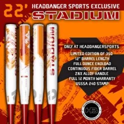 2022 DeMarini Stadium 12" USSSA Slowpitch Softball Bat: WTDXSTU-22 -Head Banger Sports Store DeMarini Stadium STU 22 Red Orange 1200x1200 b83cb472 7006 47d9 a10d a9a3f1f5be64