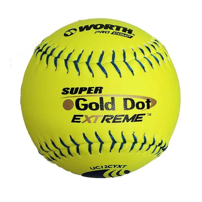 Worth 12" USSSA Super Gold Dot Extreme Classic M Softballs (Dozen): UC12CYXT 1 Worth 12" USSSA Super Gold Dot Extreme Classic M Softballs (Dozen): UC12CYXT