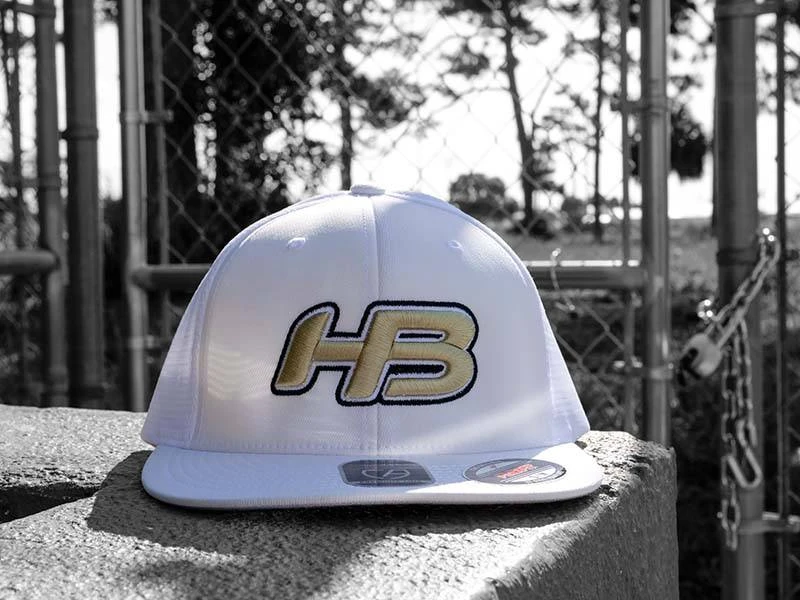 Headbanger Sports I8501 Cap America Flexfit Performance Trucker Mesh Back Hat: White & Gold 2 Headbanger Sports I8501 Cap America Flexfit Performance Trucker Mesh Back Hat: White & Gold - Image 2