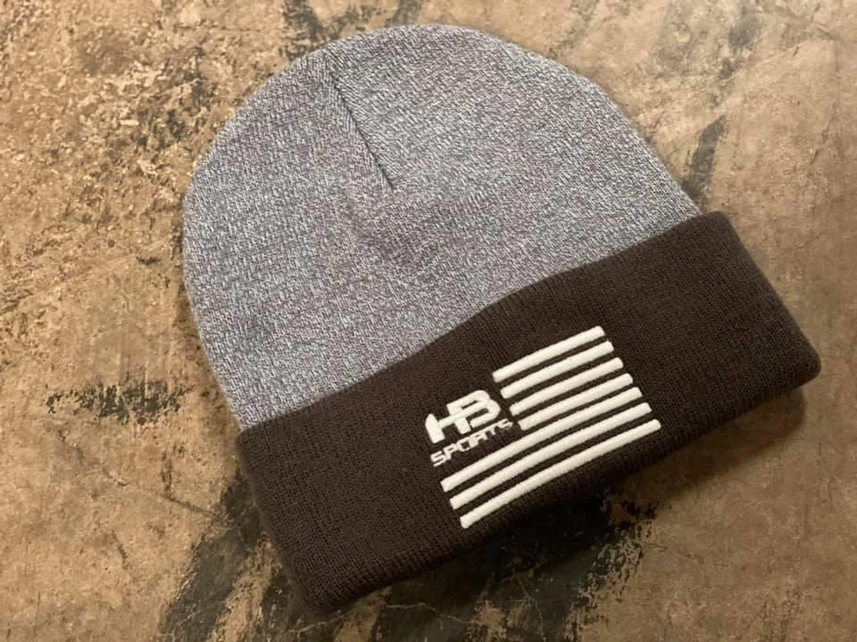 HB Sports American Flag Logo Two-Tone Cuff Beanies: Graphite 1 HB Sports American Flag Logo Two-Tone Cuff Beanies: Graphite