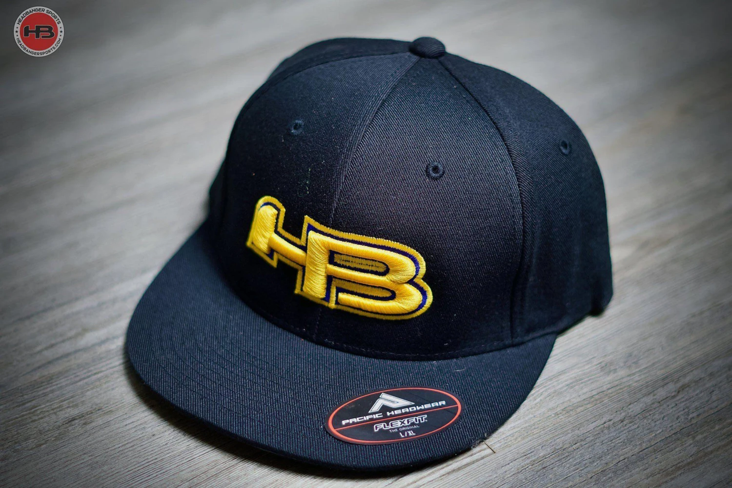 HB Sports Exclusive ES811 Fitted Hat: Black And Yellow 1 HB Sports Exclusive ES811 Fitted Hat: Black And Yellow