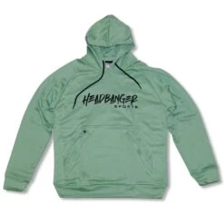 Headbanger Sports Performance Fleece Line Hoodie W/ Kangaroo Pocket: Seafoam Green