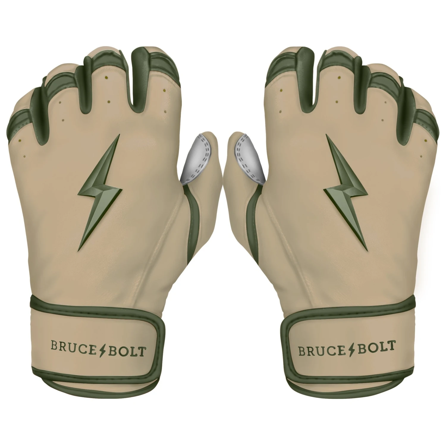 Bruce Bolt Premium Pro Military Series Short Cuff Batting Gloves: Beige 1 Bruce Bolt Premium Pro Military Series Short Cuff Batting Gloves: Beige