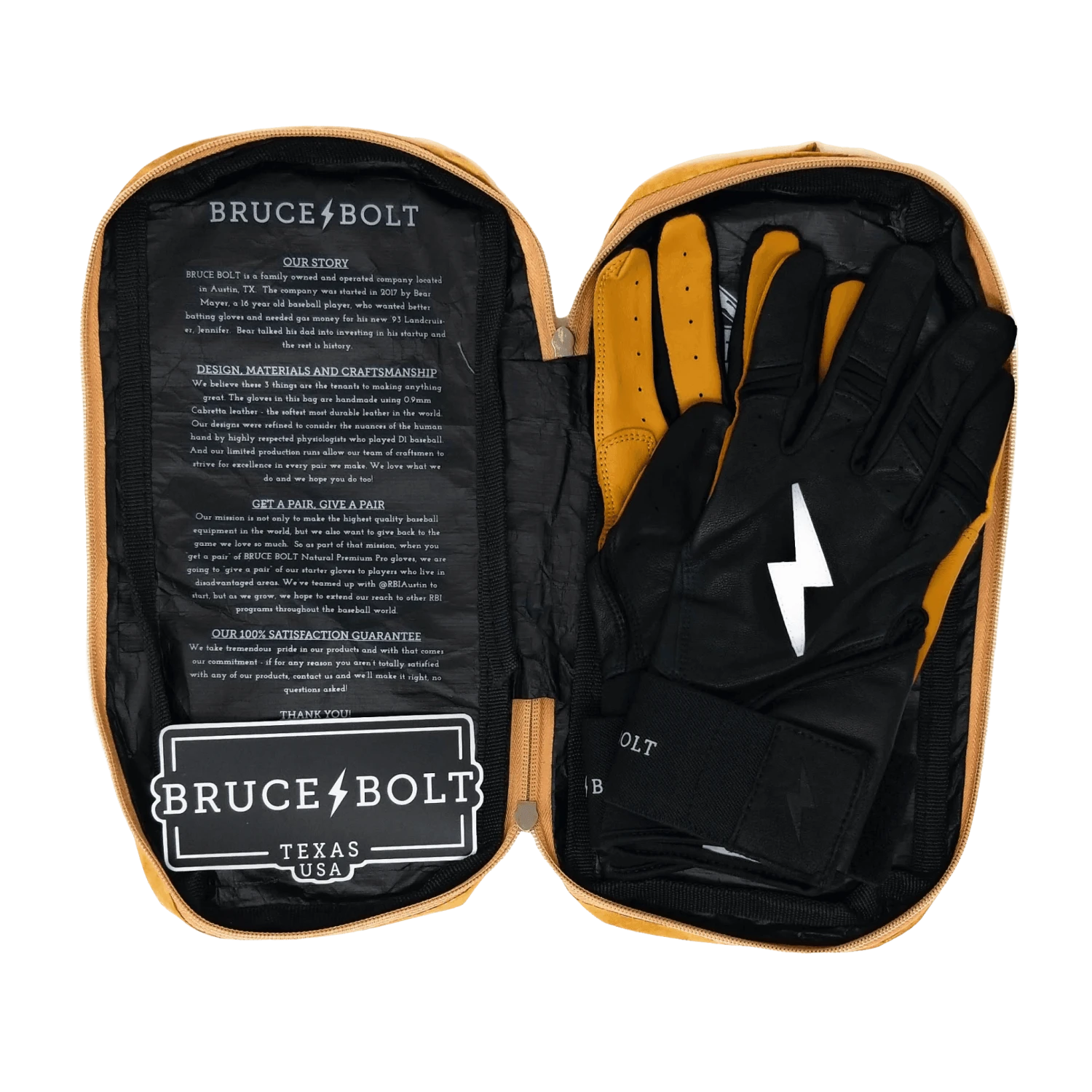 Bruce Bolt PREMIUM PRO Long Cuff Batting Gloves: Black 5 Bruce Bolt PREMIUM PRO Long Cuff Batting Gloves: Black - Image 5