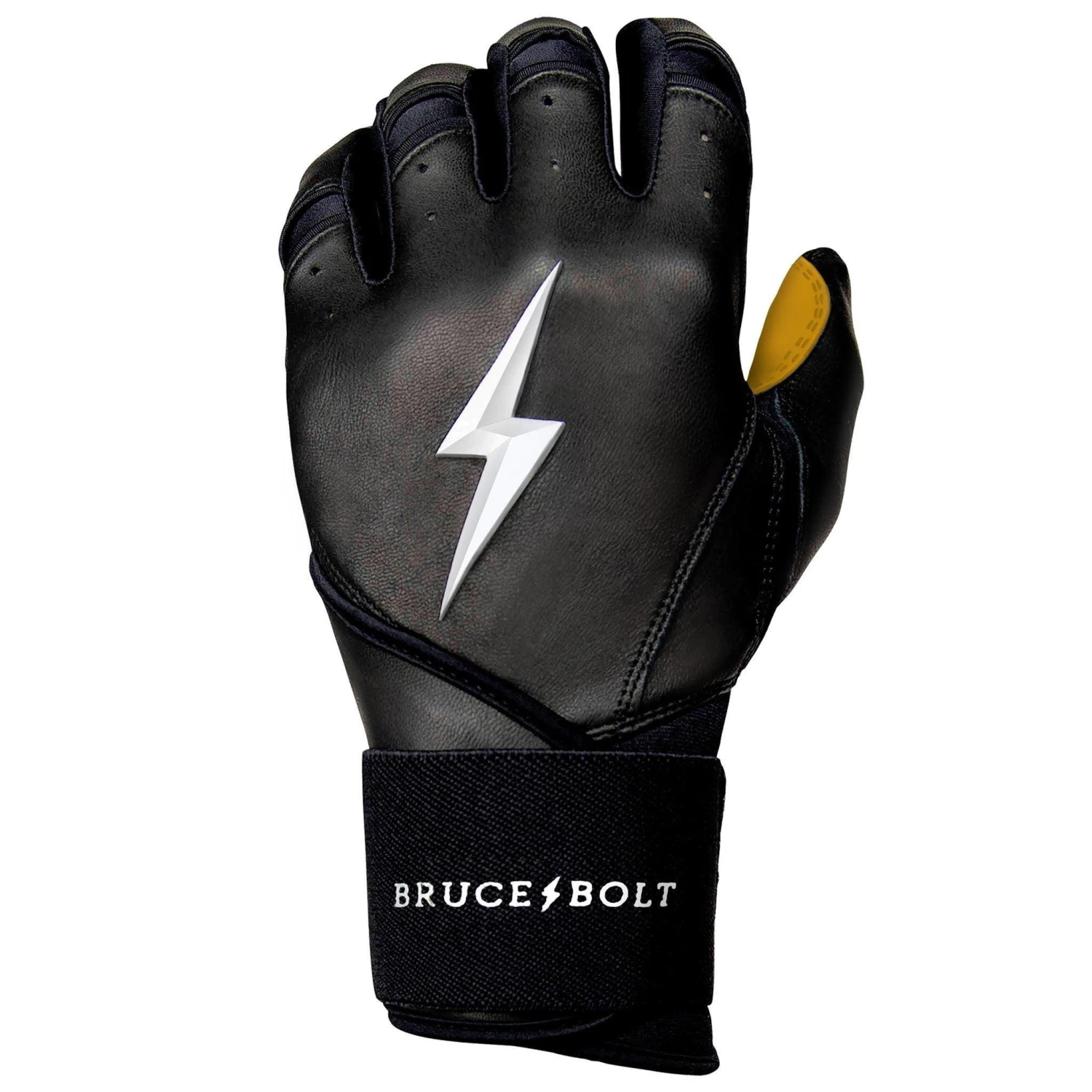 Bruce Bolt PREMIUM PRO Long Cuff Batting Gloves: Black 6 Bruce Bolt PREMIUM PRO Long Cuff Batting Gloves: Black - Image 6