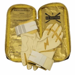 Bruce Bolt PREMIUM PRO Gold Series Batting Gloves: Long Cuff 10 Bruce Bolt PREMIUM PRO Gold Series Batting Gloves: Long Cuff -Head Banger Sports Store LC GLD BAG2