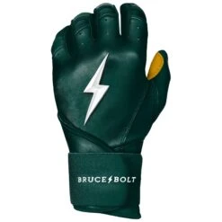 Bruce Bolt PREMIUM PRO Long Cuff Batting Gloves: Green 8 Bruce Bolt PREMIUM PRO Long Cuff Batting Gloves: Green -Head Banger Sports Store LC GRNG LEFT