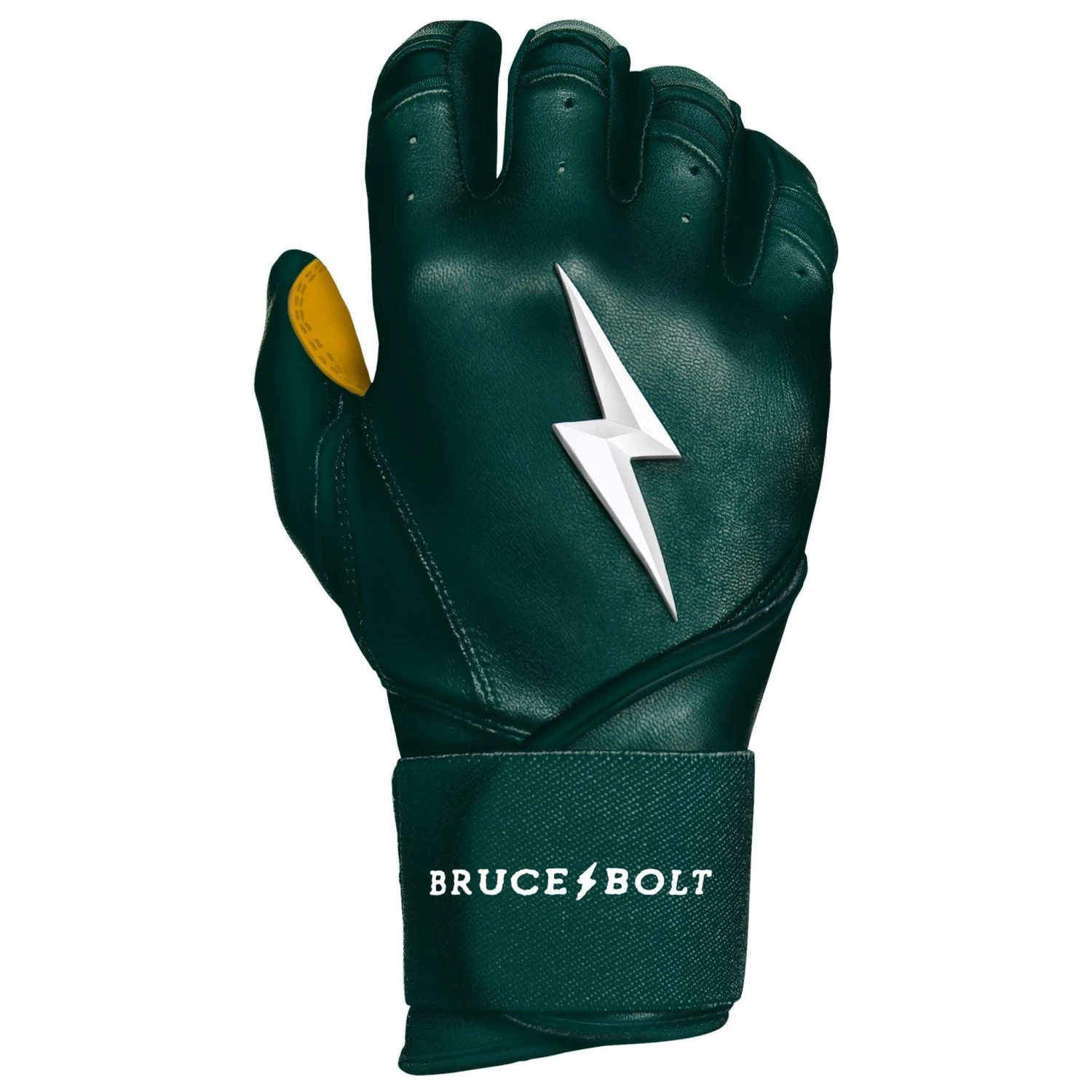 Bruce Bolt PREMIUM PRO Long Cuff Batting Gloves: Green 5 Bruce Bolt PREMIUM PRO Long Cuff Batting Gloves: Green - Image 5