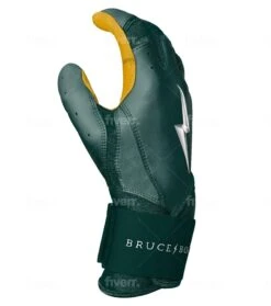 Bruce Bolt PREMIUM PRO Long Cuff Batting Gloves: Green 11 Bruce Bolt PREMIUM PRO Long Cuff Batting Gloves: Green -Head Banger Sports Store LC GRNG SIDE