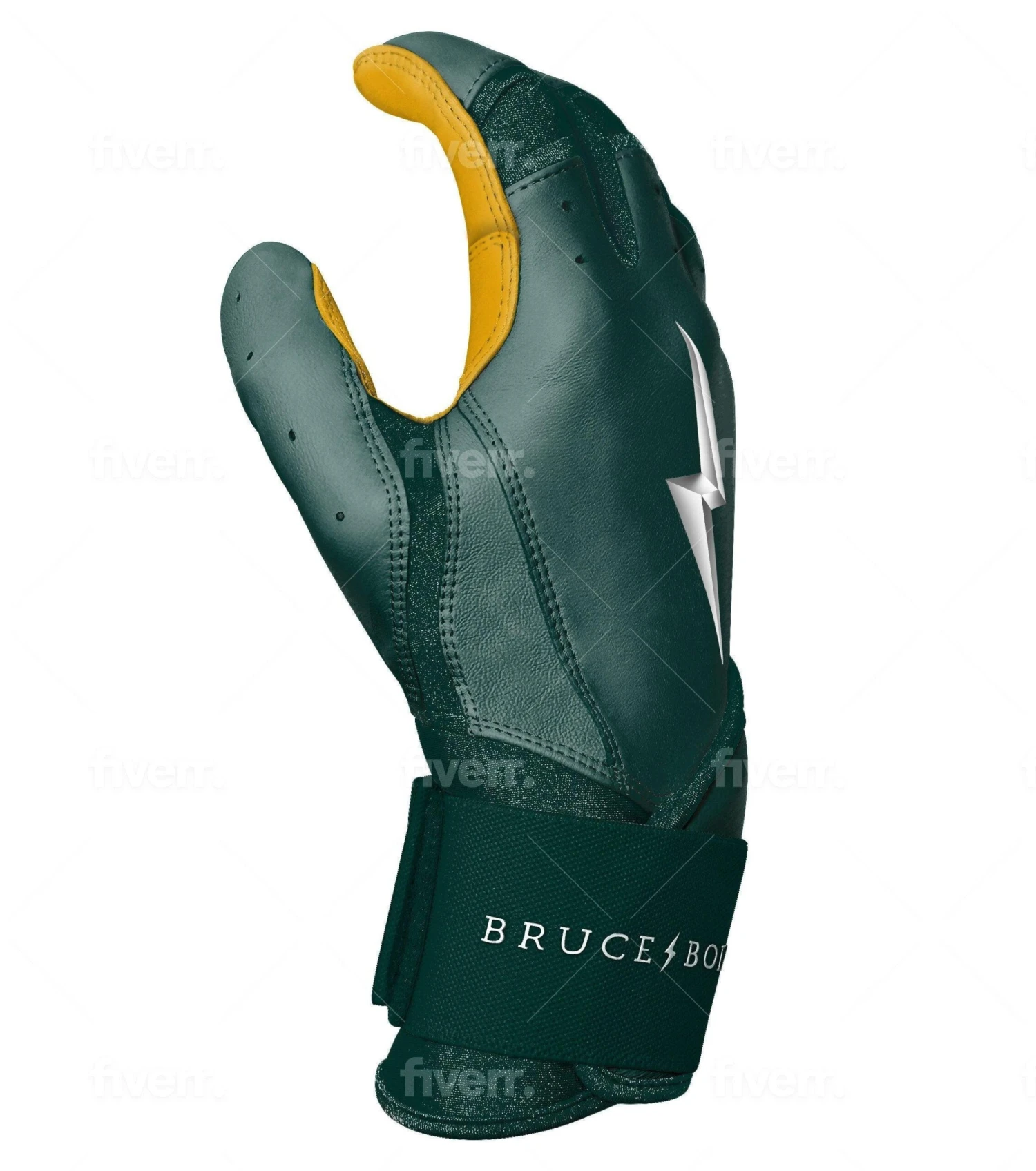 Bruce Bolt PREMIUM PRO Long Cuff Batting Gloves: Green 6 Bruce Bolt PREMIUM PRO Long Cuff Batting Gloves: Green - Image 6