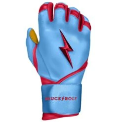Bruce Bolt PREMIUM PRO BADER Series Long Cuff Batting Gloves: Baby Blue -Head Banger Sports Store LC HBB RIGHT