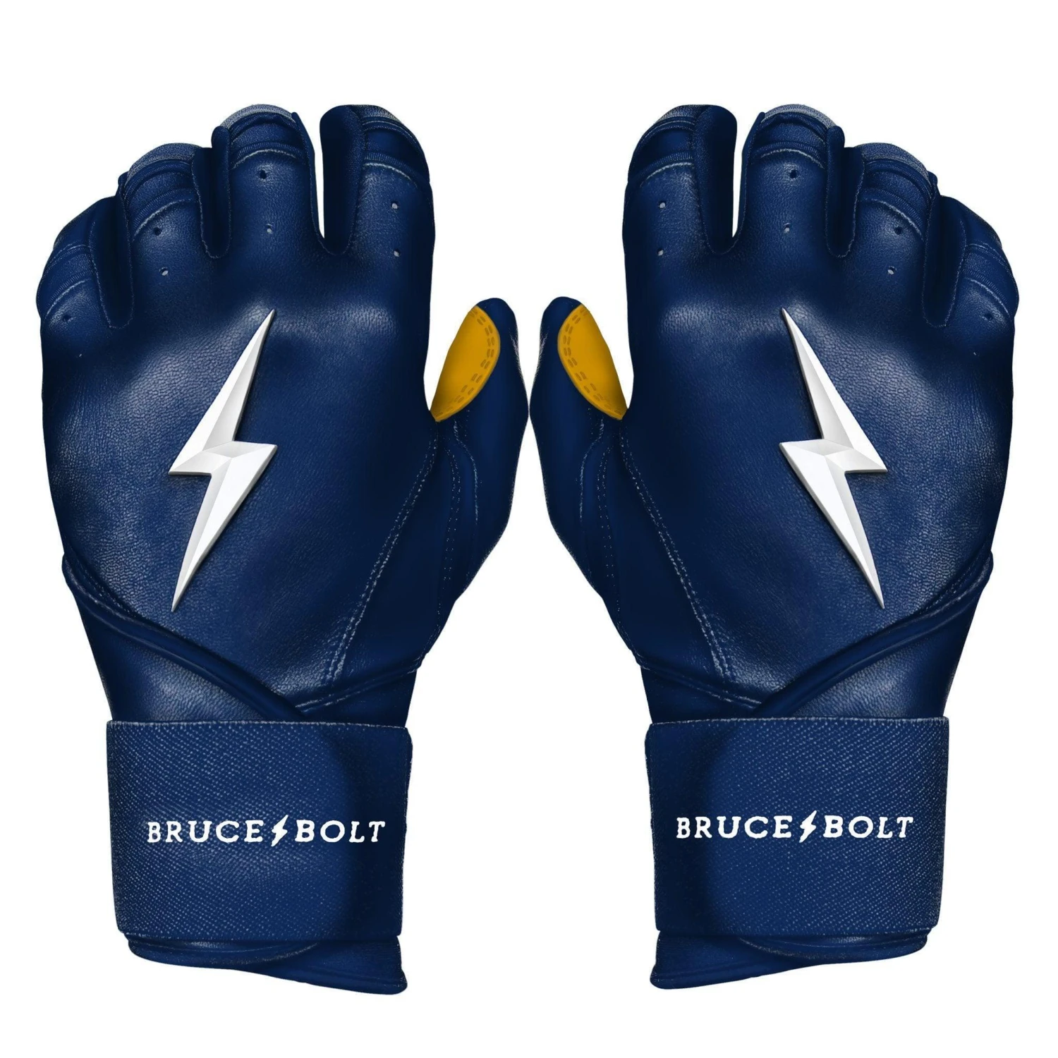 Bruce Bolt PREMIUM PRO Long Cuff Batting Gloves: Navy 1 Bruce Bolt PREMIUM PRO Long Cuff Batting Gloves: Navy