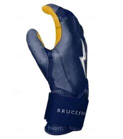 Bruce Bolt PREMIUM PRO Long Cuff Batting Gloves: Navy 11 Bruce Bolt PREMIUM PRO Long Cuff Batting Gloves: Navy -Head Banger Sports Store LC NVYG SIDE