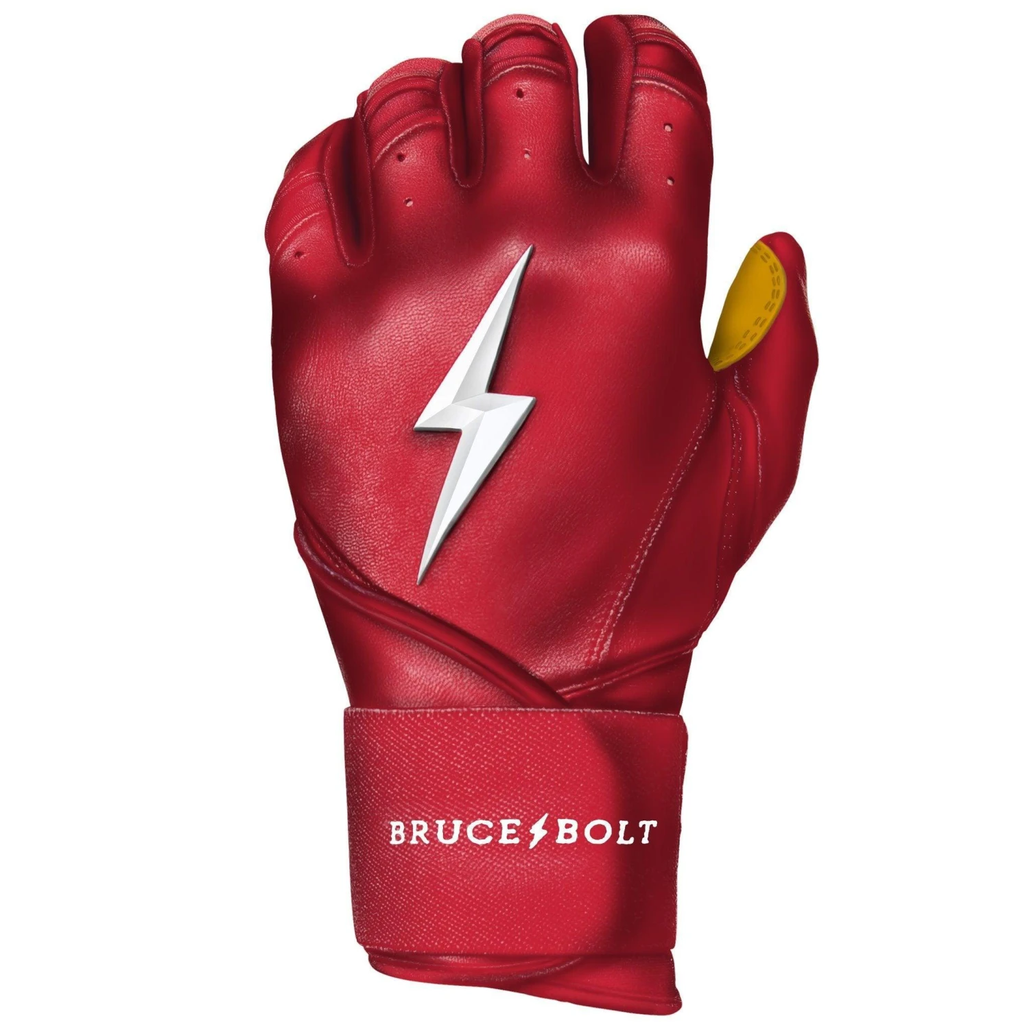 Bruce Bolt PREMIUM PRO Long Cuff Batting Gloves: Red 3 Bruce Bolt PREMIUM PRO Long Cuff Batting Gloves: Red - Image 3