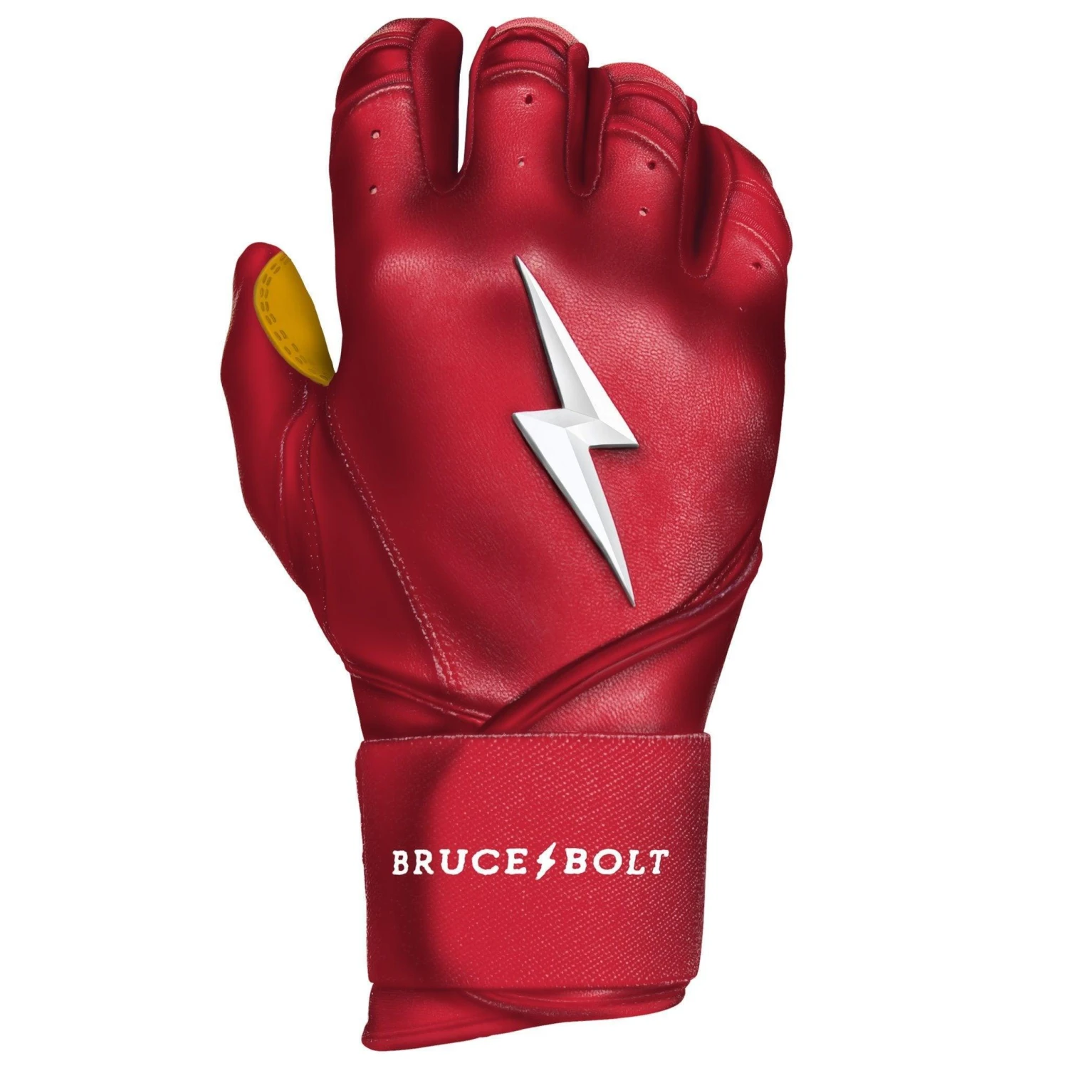 Bruce Bolt PREMIUM PRO Long Cuff Batting Gloves: Red 5 Bruce Bolt PREMIUM PRO Long Cuff Batting Gloves: Red - Image 5