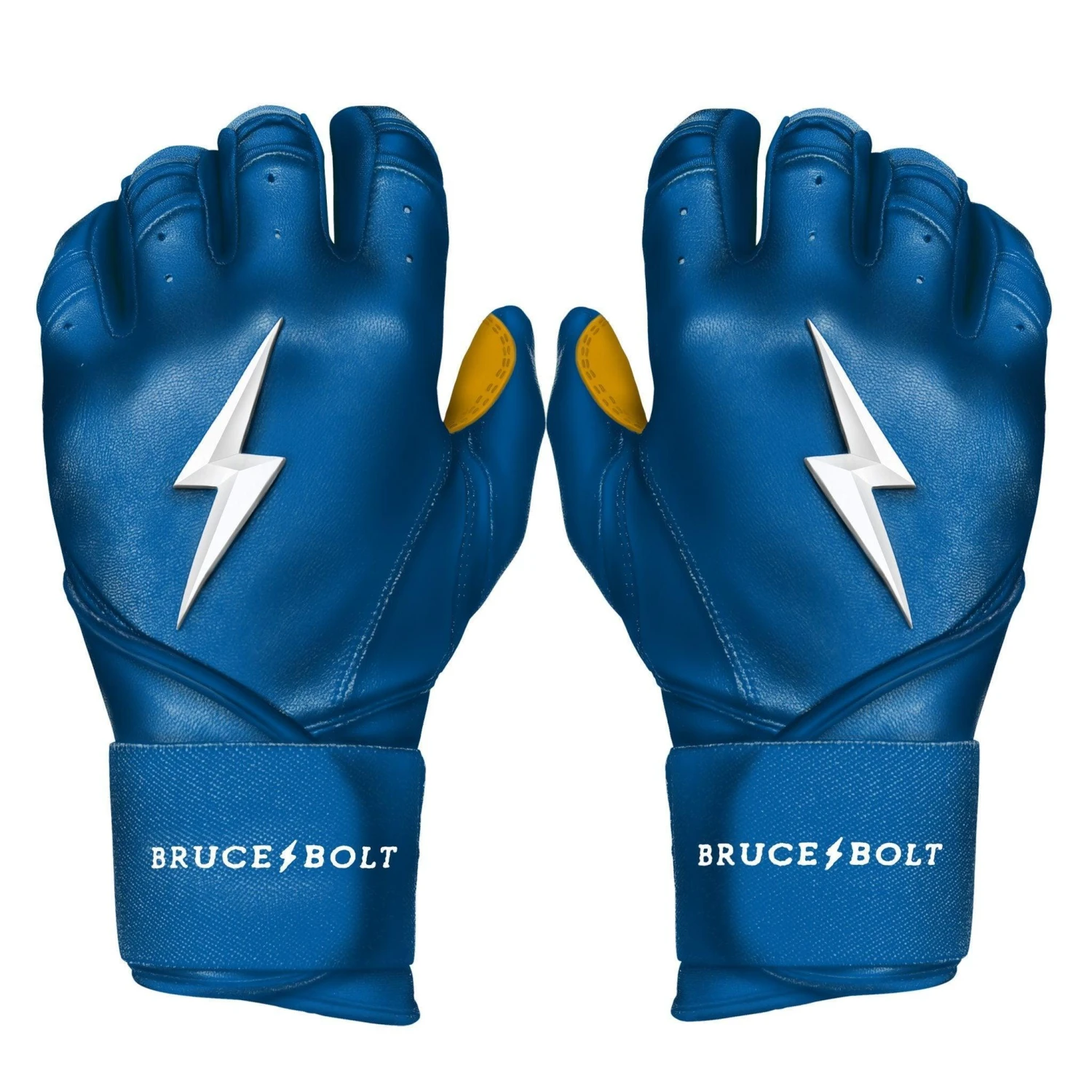 Bruce Bolt PREMIUM PRO Long Cuff Batting Gloves: Royal 1 Bruce Bolt PREMIUM PRO Long Cuff Batting Gloves: Royal