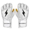 Bruce Bolt PREMIUM PRO Long Cuff Batting Gloves: White -Head Banger Sports Store LC WHTG HERO