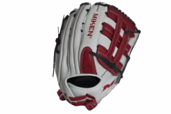 Miken Pro Series 14″ Slow Pitch Fielding Glove – White/Scarlet/Navy: PRO140WSN -Head Banger Sports Store PRO140WSN BACK