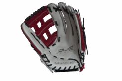 Miken Pro Series 14″ Slow Pitch Fielding Glove – White/Scarlet/Navy: PRO140WSN -Head Banger Sports Store PRO140WSN FRONT