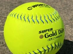 Worth 12" Super Gold Dot PRO M USSSA Slowpitch Softballs (Dozen): UM12CY -Head Banger Sports Store PhotoMar11 121056PM
