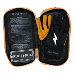 Bruce Bolt PREMIUM PRO Short Cuff Batting Gloves: Black -Head Banger Sports Store SC BLKG BAG2