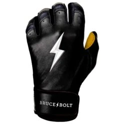 Bruce Bolt PREMIUM PRO Short Cuff Batting Gloves: Black -Head Banger Sports Store SC BLKG LEFT
