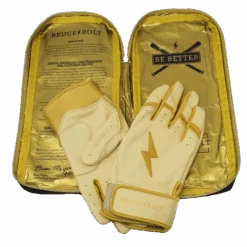 Bruce Bolt PREMIUM PRO Gold Series Batting Gloves: Short Cuff 10 Bruce Bolt PREMIUM PRO Gold Series Batting Gloves: Short Cuff -Head Banger Sports Store SC GLD BAG2