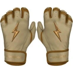 Bruce Bolt PREMIUM PRO Gold Series Batting Gloves: Short Cuff