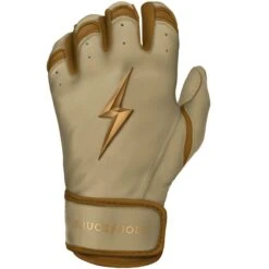 Bruce Bolt PREMIUM PRO Gold Series Batting Gloves: Short Cuff 12 Bruce Bolt PREMIUM PRO Gold Series Batting Gloves: Short Cuff -Head Banger Sports Store SC GLD LEFT