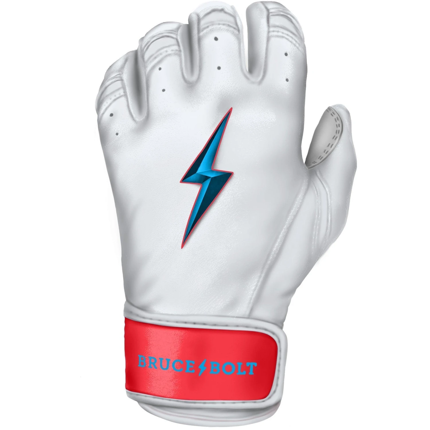 Bruce Bolt PREMIUM PRO BRINSON Series Short Cuff Batting Gloves: White 2 Bruce Bolt PREMIUM PRO BRINSON Series Short Cuff Batting Gloves: White - Image 2