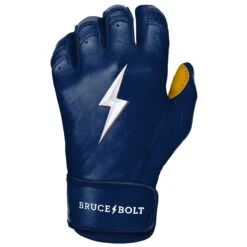 Bruce Bolt PREMIUM PRO Short Cuff Batting Gloves: Navy 17 Bruce Bolt PREMIUM PRO Short Cuff Batting Gloves: Navy -Head Banger Sports Store SC NVYG LEFT