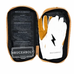 Bruce Bolt PREMIUM PRO Short Cuff Batting Gloves: White 14 Bruce Bolt PREMIUM PRO Short Cuff Batting Gloves: White -Head Banger Sports Store SC WHTG BAG2