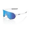 100% S2 Sunglasses Matte White - HiPER Blue Multilayer Mirror Lens -Head Banger Sports Store SP21 S2 60006 00006 3Q