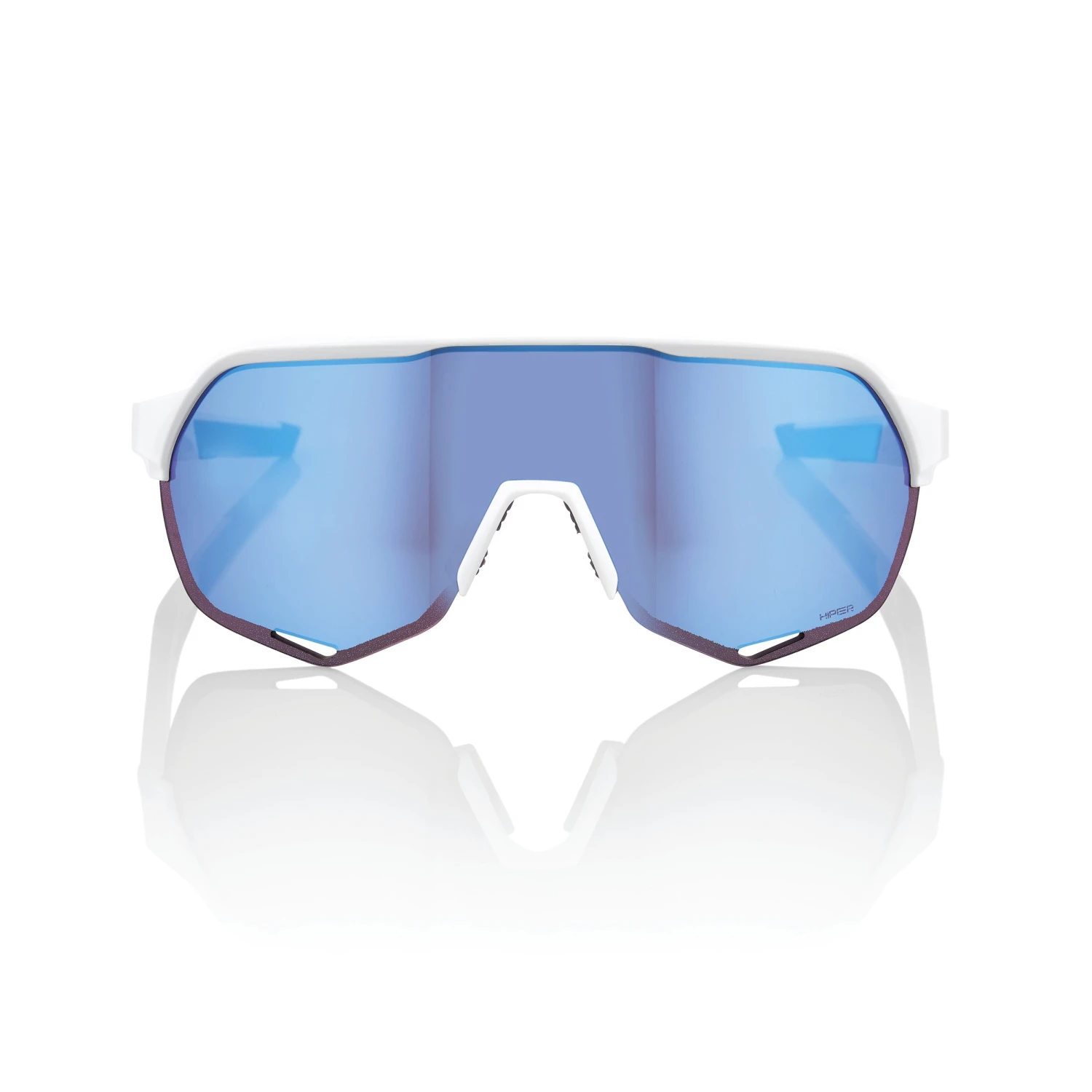 100% S2 Sunglasses Matte White - HiPER Blue Multilayer Mirror Lens 2 100% S2 Sunglasses Matte White - HiPER Blue Multilayer Mirror Lens - Image 2