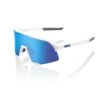 100% S3 Sunglasses Matte White - HiPER Blue Multilayer Mirror Lens -Head Banger Sports Store SP21 S3 60005 00006 3Q