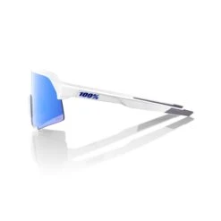 100% S3 Sunglasses Matte White - HiPER Blue Multilayer Mirror Lens -Head Banger Sports Store SP21 S3 60005 00006 PROFILE