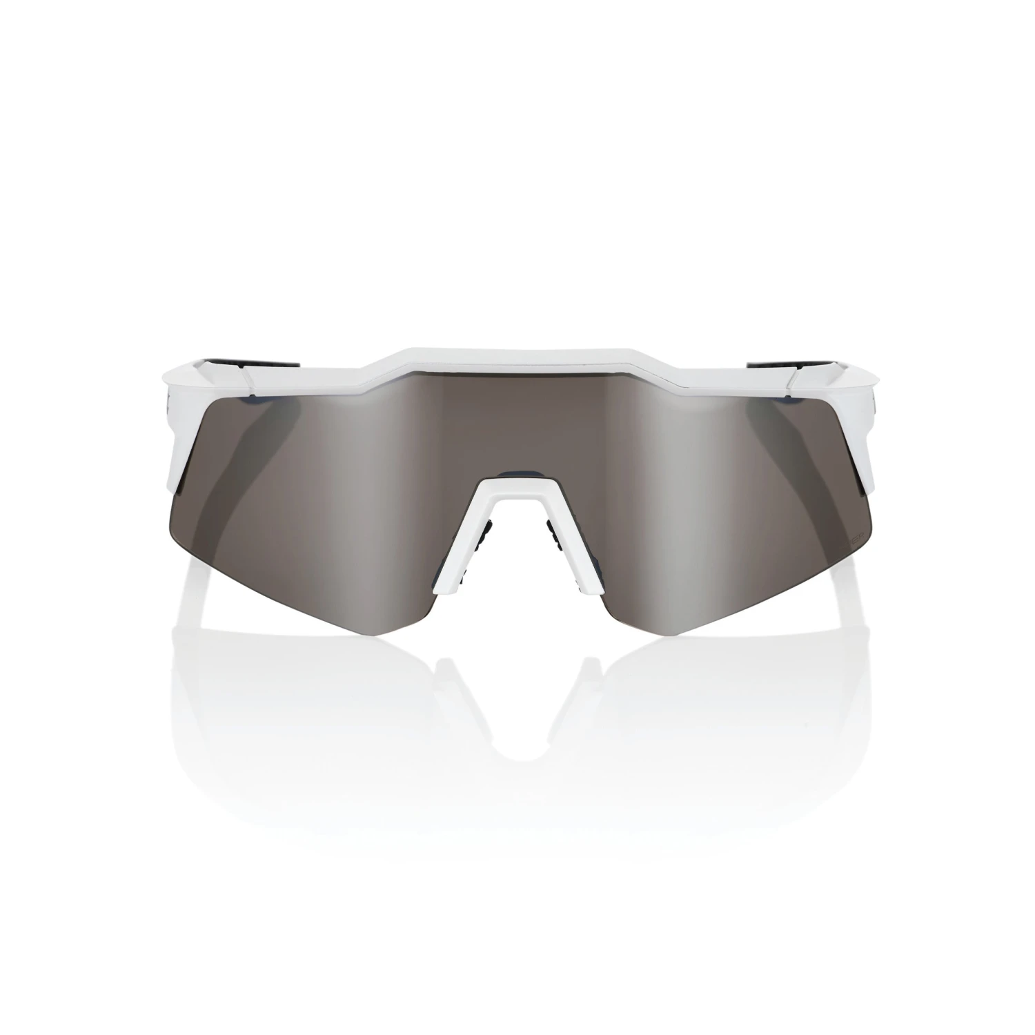 100% SPEEDCRAFT XS Matte White - HiPER Silver Multilayer Mirror Lens 2 100% SPEEDCRAFT XS Matte White - HiPER Silver Multilayer Mirror Lens - Image 2