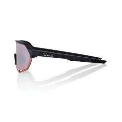 100% S2 Sunglasses Soft Tact Black - HiPER Crimson Silver Mirror Lens -Head Banger Sports Store SP22 S2 60006 00002 PROFILE