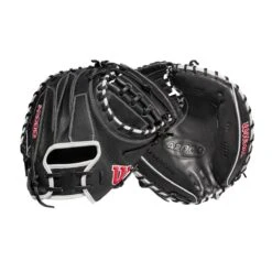 2022 Wilson A2000 M1DSS 33.5" Catcher's Mitt: WTA20RB22M1DSS 10 2022 Wilson A2000 M1DSS 33.5" Catcher's Mitt: WTA20RB22M1DSS -Head Banger Sports Store WBW100401 8 A2000 M1D C 335 Black White Red.png.cq5dam.web .1200.1200