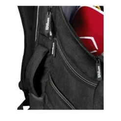 Wilson A2000 Players Backpack Bat Bag: WTA2000 -Head Banger Sports Store WTA20BPBL 5 Wilson A2000 Backpack Black Silver Handle.png.cq5dam.web .1200.1200