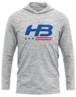 Headbanger Sports Exclusive Ultra Lightweight Long Sleeve Hoodies: Stars & Bars 8 Headbanger Sports Exclusive Ultra Lightweight Long Sleeve Hoodies: Stars & Bars -Head Banger Sports Store WhiteHeather