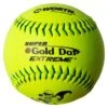Worth 12" Super Gold Dot ISA Slowpitch Softballs (Dozen): IS44CY 2 Worth 12" Super Gold Dot ISA Slowpitch Softballs (Dozen): IS44CY -Head Banger Sports Store Worth ISA IS44CY Softballs